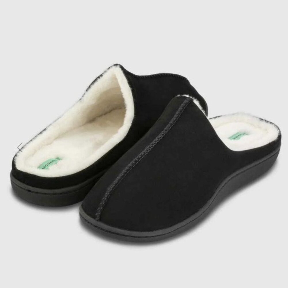 Mio Marino Cuddles Memory Foam Slippers - Black